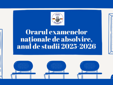 Orarul examenelor naționale de absolvire, anul de studii 2025-2026